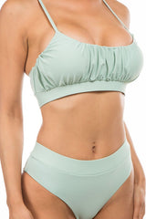 High Waist Ruched Detail Bikini