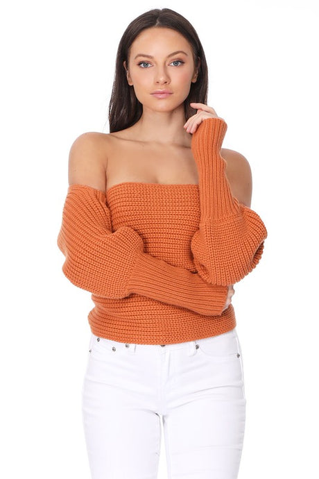 Off Shoulder Wrap Bolero Sweater king-general-store-5710.myshopify.com