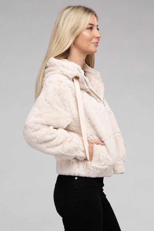 Fluffy Zip-Up Teddy Hoodie king-general-store-5710.myshopify.com