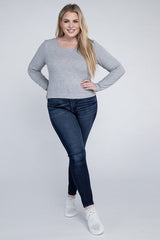 Plus Classic Ribbed Round Neck Long Sleeve king-general-store-5710.myshopify.com