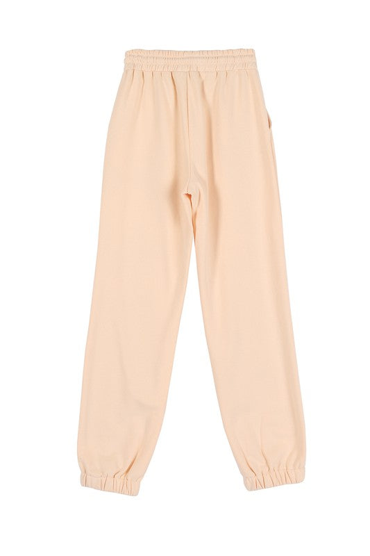 Cream Jogger Drawstring Sweatpants