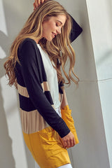 Solid Jersey Colorblock Cardigan