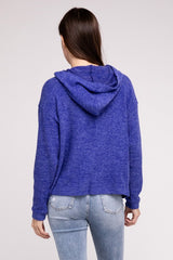 Hooded Brushed Melange Hacci Sweater king-general-store-5710.myshopify.com