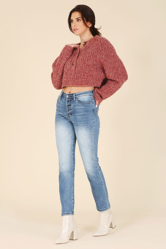 Melange Multi Color Sweater Top king-general-store-5710.myshopify.com