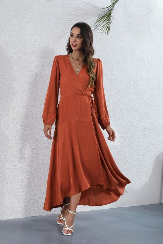 Women's V-Neck Long Sleeve Maxi Dress king-general-store-5710.myshopify.com