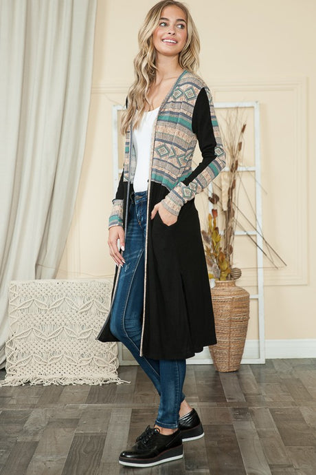 Mixed Media Maxi Cardigan king-general-store-5710.myshopify.com