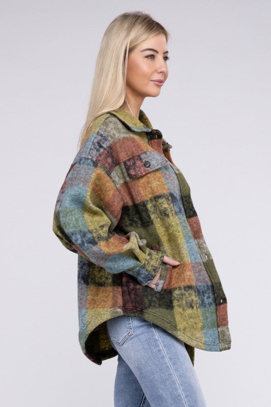 Loose Fit Buttoned Down Check Shirt Jacket king-general-store-5710.myshopify.com