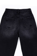 Black Distressed Straight Jeans king-general-store-5710.myshopify.com