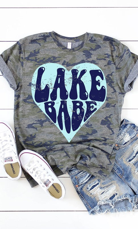 Lake Babe Heart Graphic Tee king-general-store-5710.myshopify.com