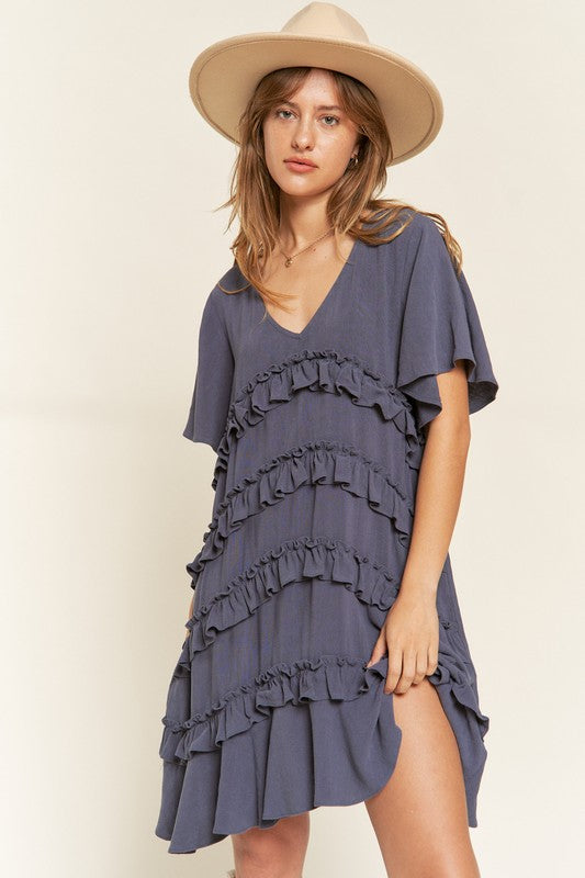 Tiered Ruffle Mini Dress