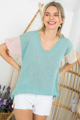 Plus Low Gauge Colorblock Top