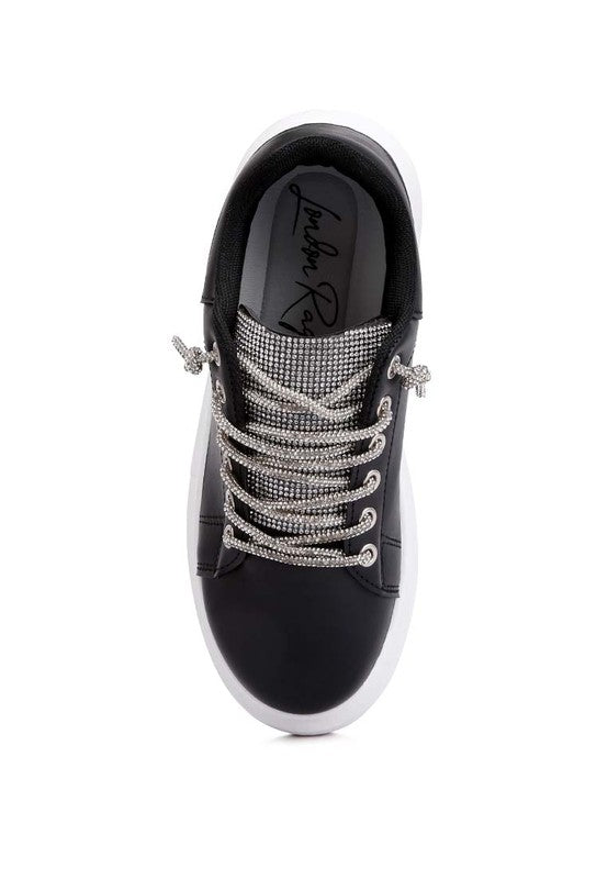 Jaxen Rhinestones Lace Up Sneakers king-general-store-5710.myshopify.com