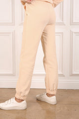 Cream Jogger Drawstring Sweatpants