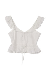 White Eyelet Embroidered Peplum Top king-general-store-5710.myshopify.com