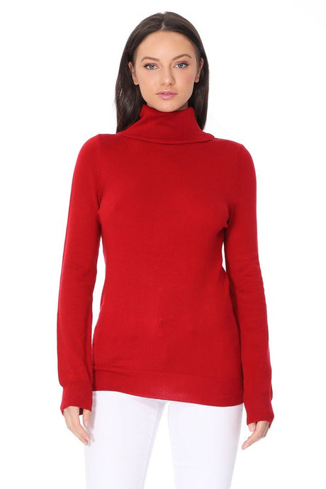 Turtleneck Spandex Stretch Pullover Sweater king-general-store-5710.myshopify.com