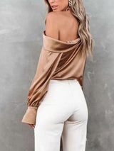 One Shoulder Long Sleeve Blouse