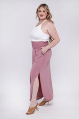 Plus Smocked Waist Side Slit Maxi Skirt with Pockets king-general-store-5710.myshopify.com