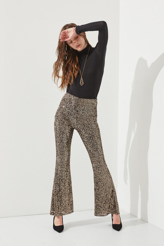 High Waist Flare Leg Sequin Pants king-general-store-5710.myshopify.com