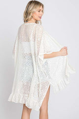 Lace Oversize Ruffle Kimono