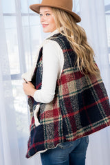 Oversized Warm Plaid Vest