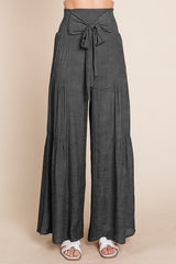 Tie Front Ruched Waist Back Pants king-general-store-5710.myshopify.com