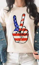 American Peace Sign Graphic Tee