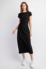 Basic Short Sleeve T-Shirt Midi Dress