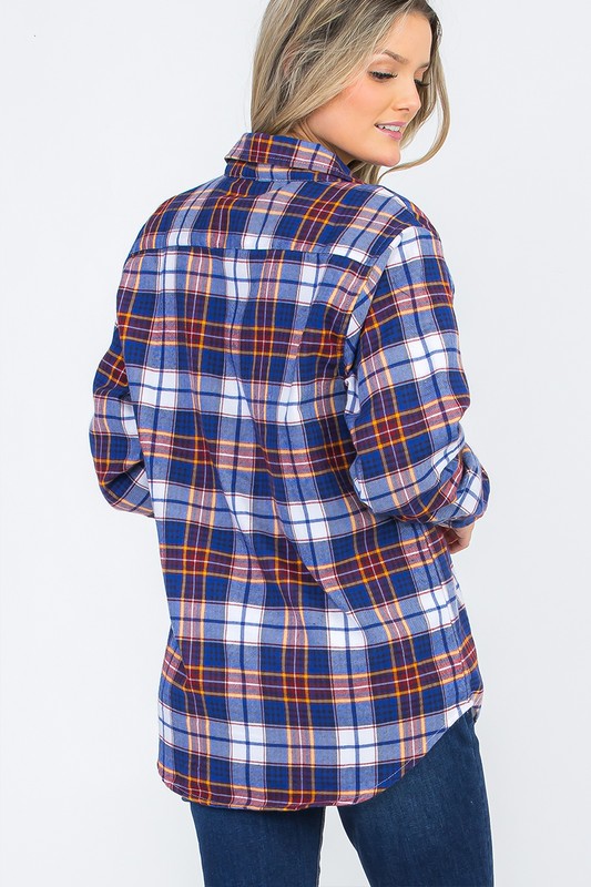 BOYFRIEND Fit Checker Plaid Flannel Long Sleeve king-general-store-5710.myshopify.com