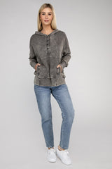 French Terry Acid Wash Kangaroo Pocket Hoodie king-general-store-5710.myshopify.com