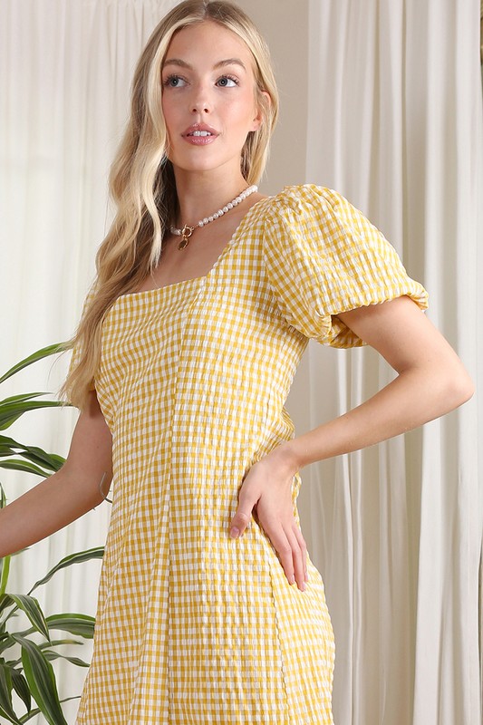 Yellow Gingham Back Strap Dress king-general-store-5710.myshopify.com