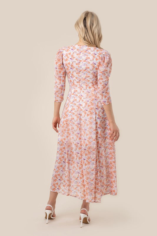 Pink Floral V-Neck Maxi Dress king-general-store-5710.myshopify.com