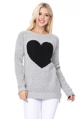 Cozy Heart Jacquard Round Neck Pullover Sweater king-general-store-5710.myshopify.com