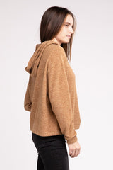 Hooded Brushed Melange Hacci Sweater king-general-store-5710.myshopify.com