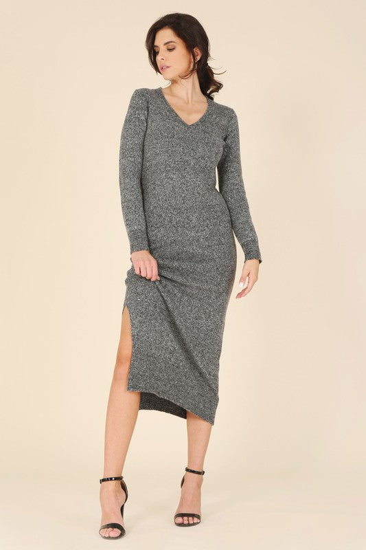 V-Neck Sweater Maxi Dress king-general-store-5710.myshopify.com