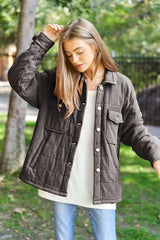 Solid Mineral Wash Quilted Pockets Shacket king-general-store-5710.myshopify.com