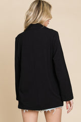 Black Culture Code One Button Long Sleeve Blazer with Pockets