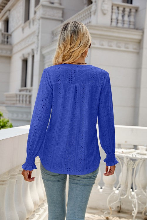 V-Neck Long Sleeve Top