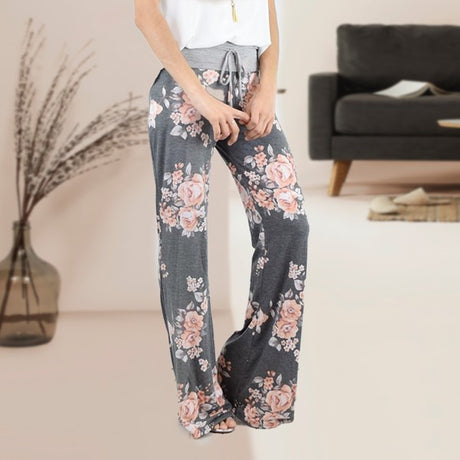 Drawstring Floral Wide Leg Pants king-general-store-5710.myshopify.com