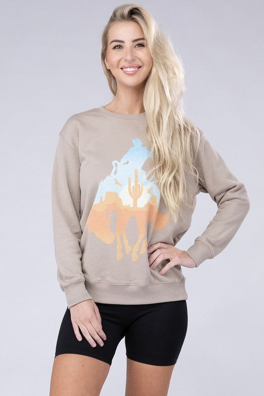 Oversized Rodeo Print Sweatshirt