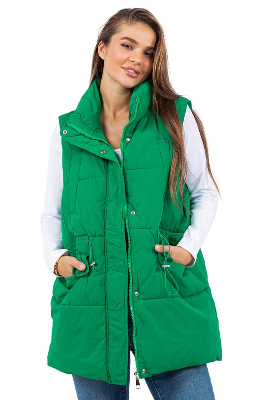 Green Puffer Vest Jacket king-general-store-5710.myshopify.com