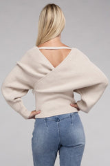 Viscose Cross Wrap Pullover Sweater king-general-store-5710.myshopify.com