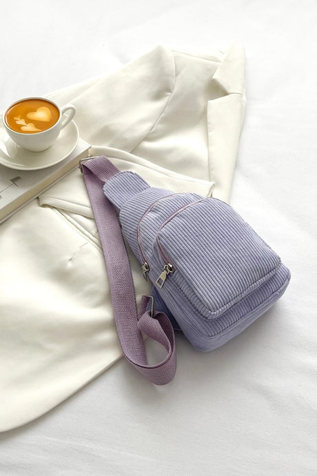 Zenana Corduroy Vintage Double Pocket Sling Bag