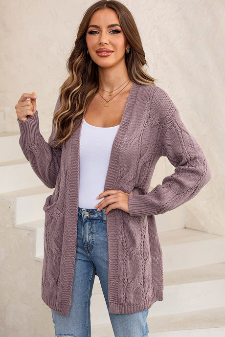 Cable-Knit Dropped Shoulder Cardigan king-general-store-5710.myshopify.com