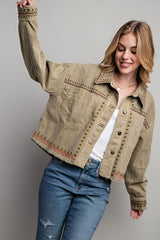 Embroidered Wash Cotton Jacket