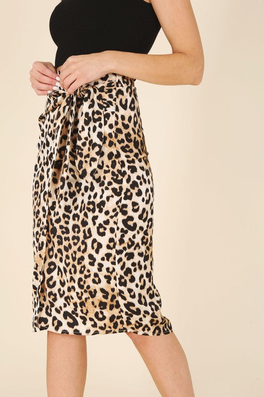 Satin leopard Tie Skirt king-general-store-5710.myshopify.com