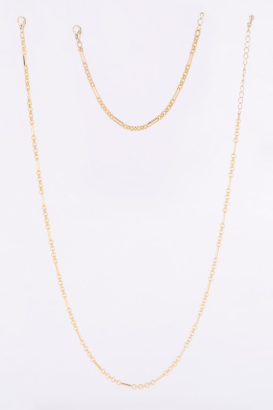 Gold Clip Chain Bracelet and Necklace Set king-general-store-5710.myshopify.com