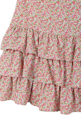 Pink Floral Tiered Skirt king-general-store-5710.myshopify.com