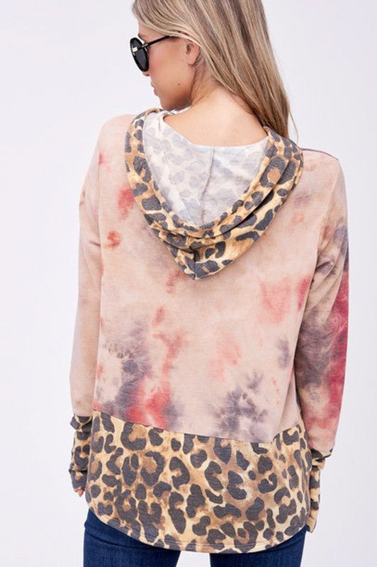 Tie Dye Cheetah Print Sweatshirts