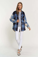 Plaid Chest Pocket Detail Shacket king-general-store-5710.myshopify.com