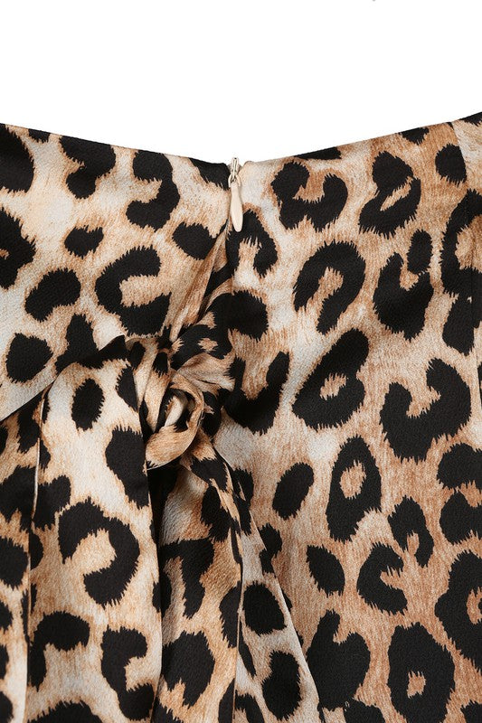 Satin leopard Tie Skirt king-general-store-5710.myshopify.com